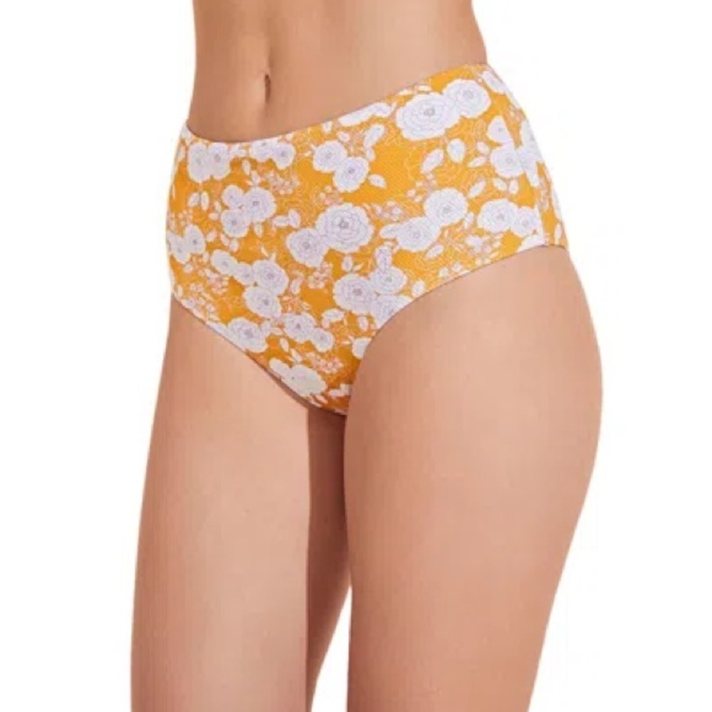 NWT Eberjey Women’s Dita Retro Floral Bikini Bottoms in Mango/Lilac size Small